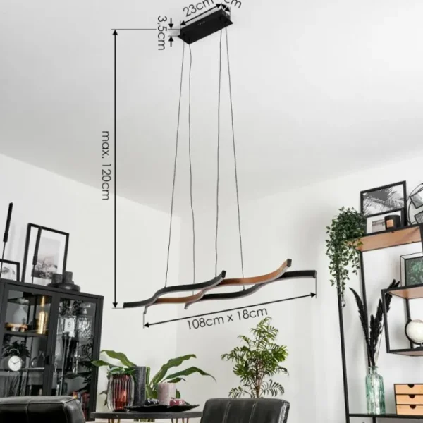 hofstein Suspension Fuliola LED Noir, 1 lumière* Lampes Modernes
