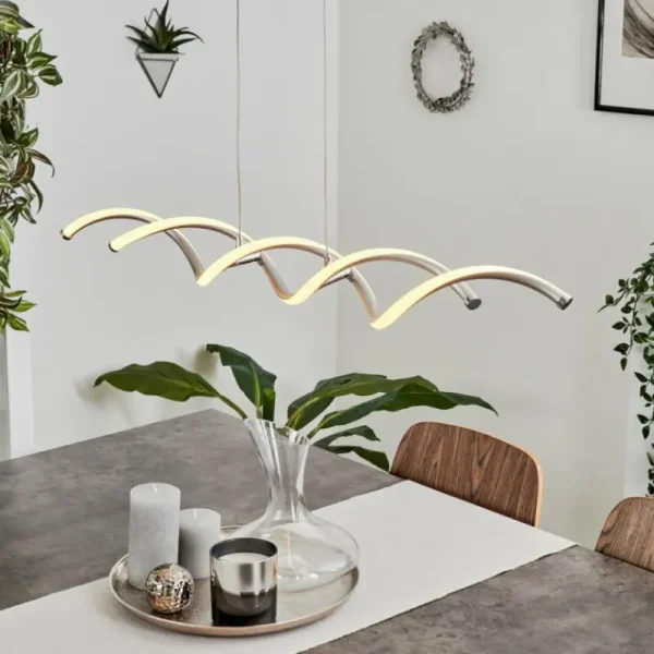 hofstein Suspension Galette LED Nickel mat, 1 lumière* Lampes Modernes