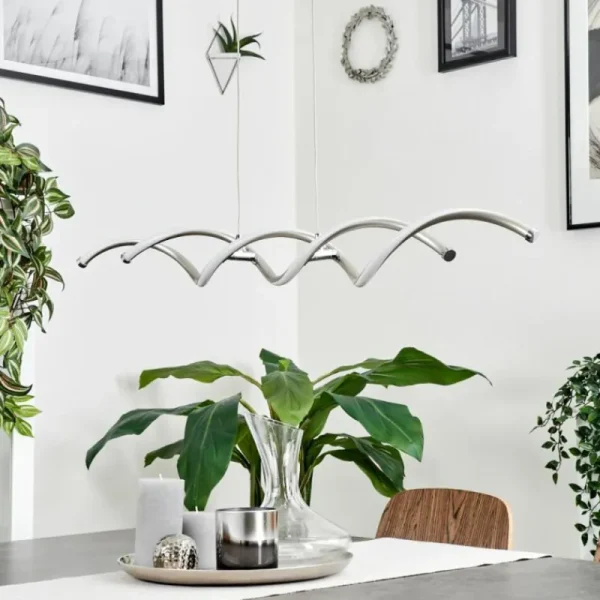 hofstein Suspension Galette LED Nickel mat, 1 lumière* Lampes Modernes