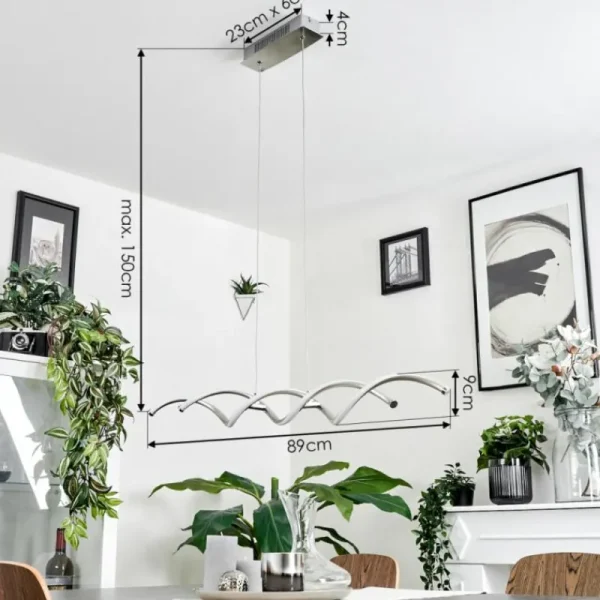 hofstein Suspension Galette LED Nickel mat, 1 lumière* Lampes Modernes