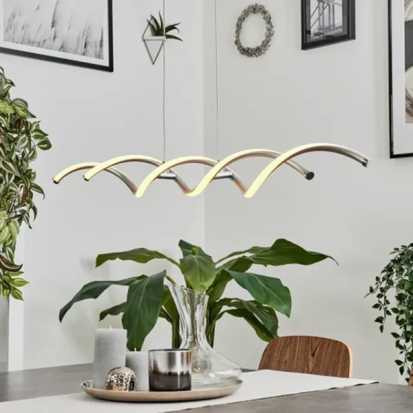 hofstein Suspension Galette LED Nickel mat, 1 lumière* Lampes Modernes