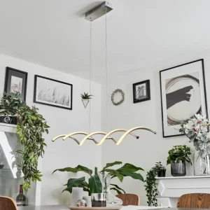 hofstein Suspension Galette LED Nickel mat, 1 lumière* Lampes Modernes