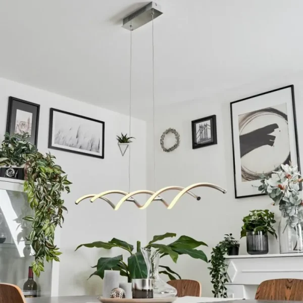hofstein Suspension Galette LED Nickel mat, 1 lumière* Lampes Modernes