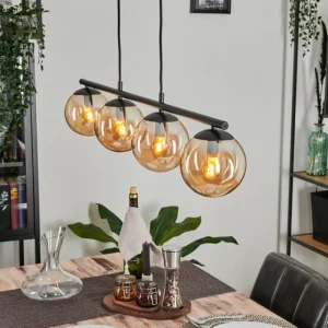 hofstein Suspension Gastor Ambre, 4 lumières* Lampes En Verre