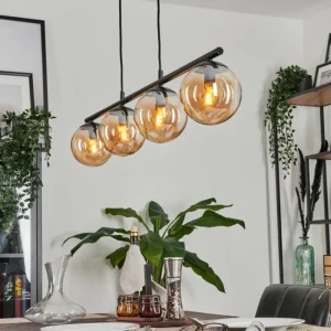 hofstein Suspension Gastor Ambre, 4 lumières* Lampes En Verre