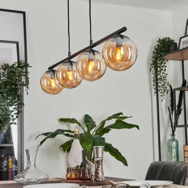 hofstein Suspension Gastor Ambre, 4 lumières* Lampes En Verre