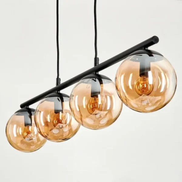 hofstein Suspension Gastor Ambre, 4 lumières* Lampes En Verre
