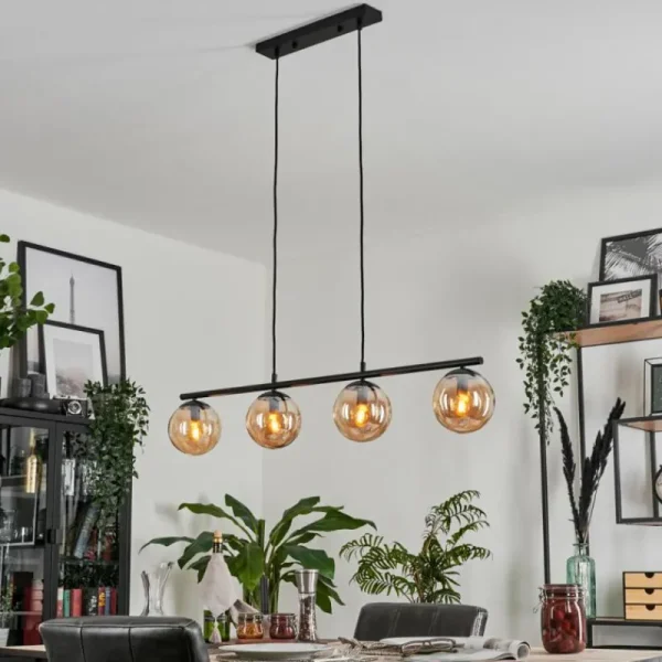 hofstein Suspension Gastor Ambre, 4 lumières* Lampes En Verre