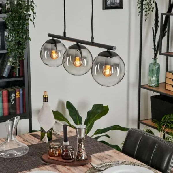 hofstein Suspension Gastor Clair, Fumé, 3 lumières* Lampes Modernes