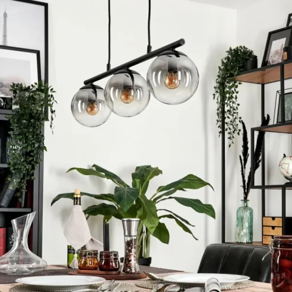 hofstein Suspension Gastor Clair, Fumé, 3 lumières* Lampes Modernes
