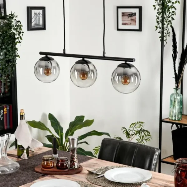 hofstein Suspension Gastor Clair, Fumé, 3 lumières* Lampes Modernes