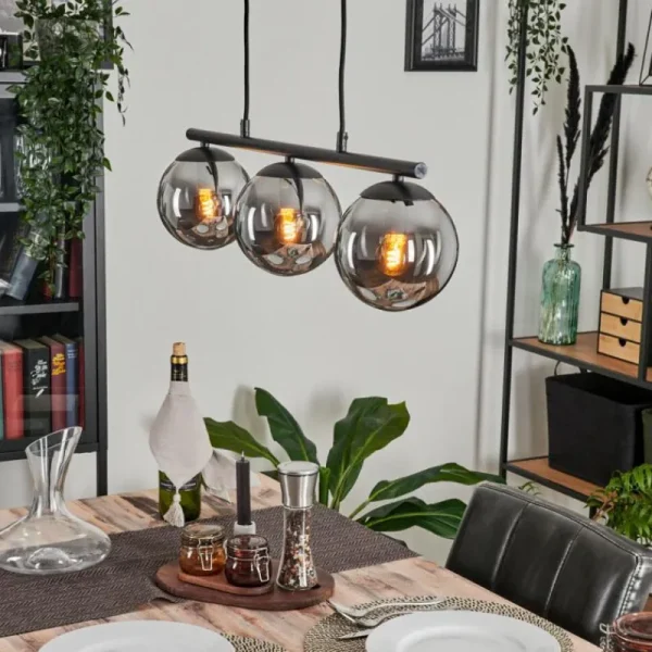 hofstein Suspension Gastor Fumé, 3 lumières* Lampes Modernes