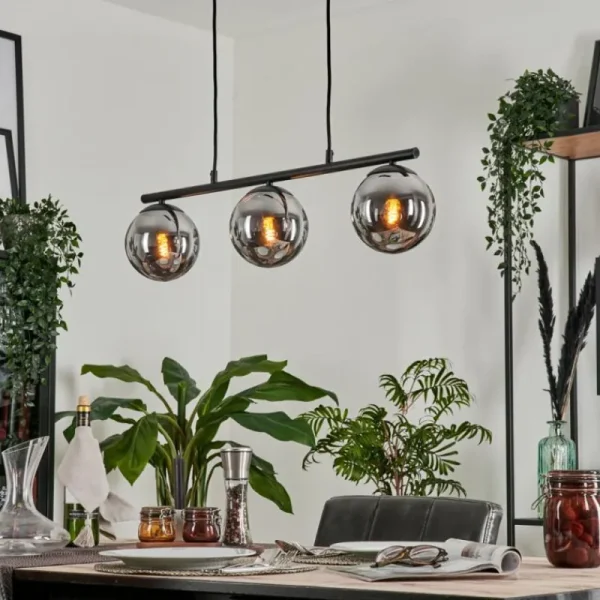 hofstein Suspension Gastor Fumé, 3 lumières* Lampes Modernes