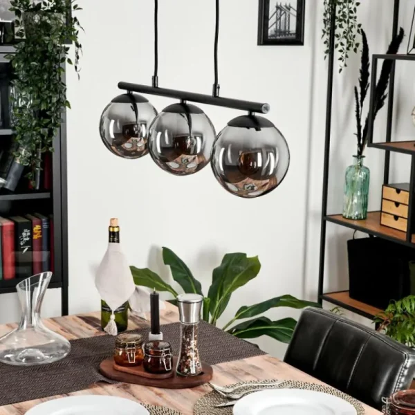 hofstein Suspension Gastor Fumé, 3 lumières* Lampes Modernes