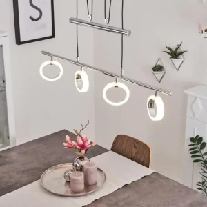 hofstein Suspension Globine LED Chrome, 4 lumières* Lampes Modernes