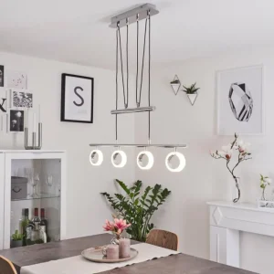 hofstein Suspension Globine LED Chrome, 4 lumières* Lampes Modernes