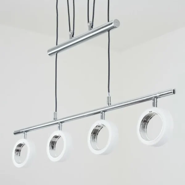 hofstein Suspension Globine LED Chrome, 4 lumières* Lampes Modernes