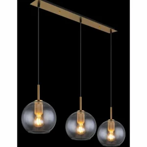 Luminaires Globo Lighting Suspension Globo ADARA Laiton, 3 lumières* Lampes En Verre