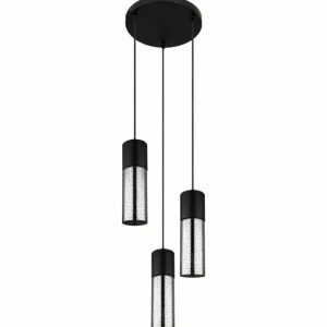 Luminaires Globo Lighting Suspension Globo ANNIKA Noir, 3 lumières* Lampes En Verre