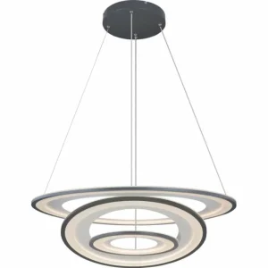 Luminaires Globo Lighting Suspension Globo TORRELLE LED Noir, 1 lumière, Télécommandes* Lampes En Verre