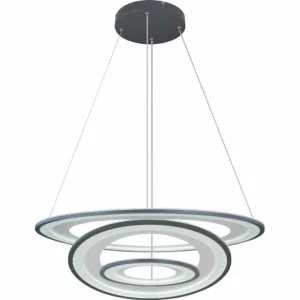 Luminaires Globo Lighting Suspension Globo TORRELLE LED Noir, 1 lumière, Télécommandes* Lampes En Verre