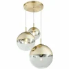 Luminaires Globo Lighting Suspension Globo VARUS Or, 3 lumières* Lampes En Verre