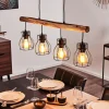hofstein Suspension Gondo Bois clair, Noir, 4 lumières* Lampes Modernes