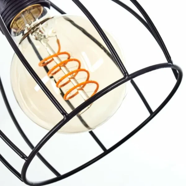 hofstein Suspension Gondo Bois clair, Noir, 4 lumières* Lampes Modernes