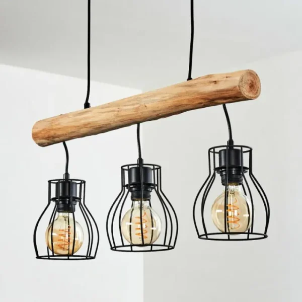 hofstein Suspension Gondo Brun, Noir, 3 lumières* Lampes Modernes