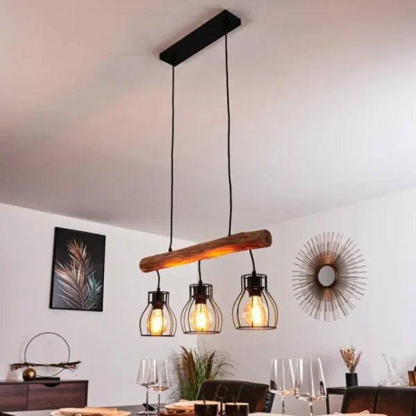 hofstein Suspension Gondo Brun, Noir, 3 lumières* Lampes Modernes