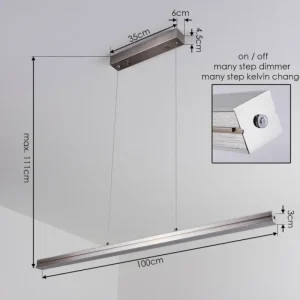 hofstein Suspension Goun LED Nickel mat, 2 lumières* Lampes Modernes
