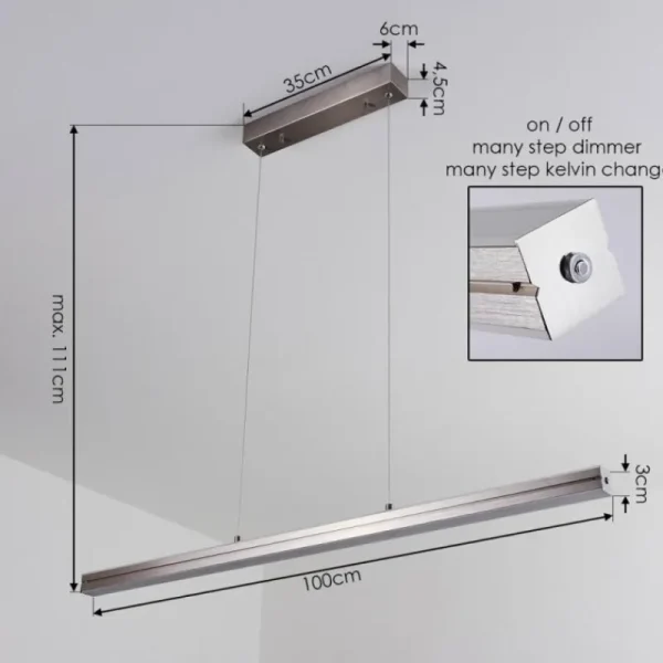hofstein Suspension Goun LED Nickel mat, 2 lumières* Lampes Modernes