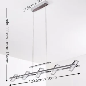 hofstein Suspension Gravendal LED Chrome, 5 lumières* Lampes Modernes