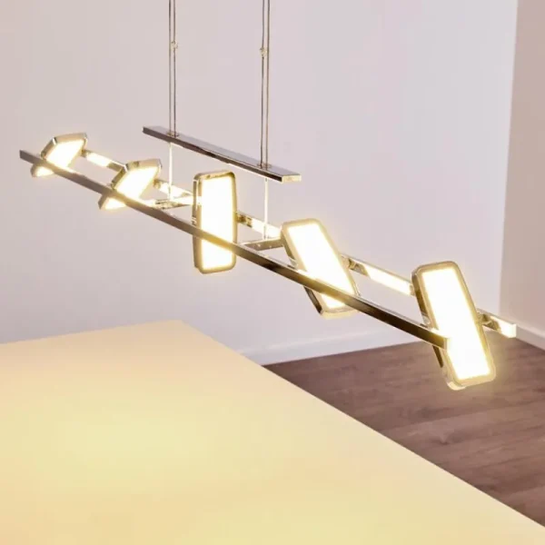 hofstein Suspension Gravendal LED Chrome, 5 lumières* Lampes Modernes