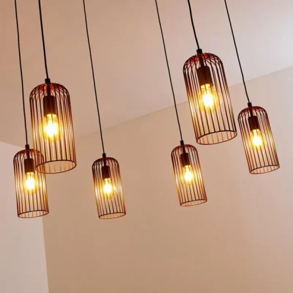 hofstein Suspension Gresso Noir, 6 lumières* Lampes Modernes