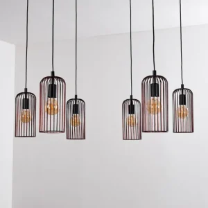 hofstein Suspension Gresso Noir, 6 lumières* Lampes Modernes