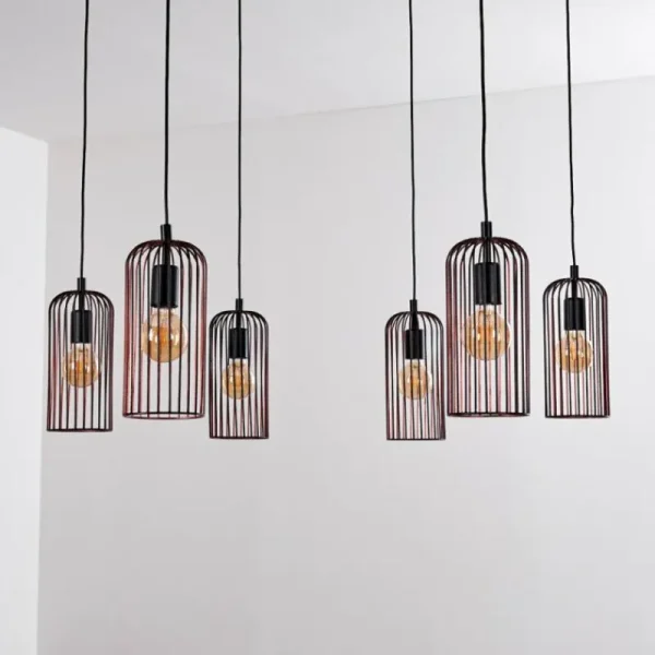 hofstein Suspension Gresso Noir, 6 lumières* Lampes Modernes