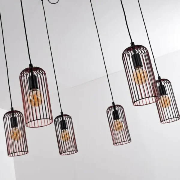 hofstein Suspension Gresso Noir, 6 lumières* Lampes Modernes