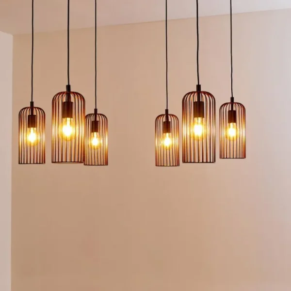 hofstein Suspension Gresso Noir, 6 lumières* Lampes Modernes