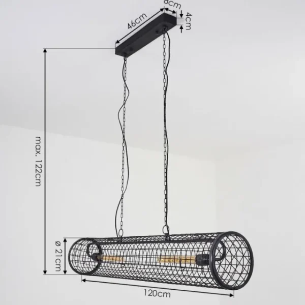 hofstein Suspension Gullvik Argent Oxydé, 2 lumières* Lampes Modernes