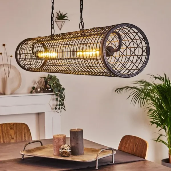 hofstein Suspension Gullvik Argent Oxydé, 2 lumières* Lampes Modernes