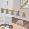 hofstein Suspension Halltorp Bois clair, Noir, 5 lumières* Lampes Modernes