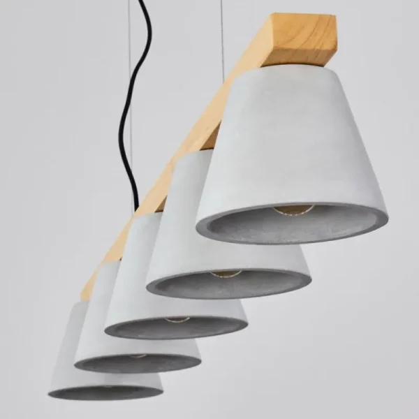 hofstein Suspension Halltorp Bois clair, Noir, 5 lumières* Lampes Modernes