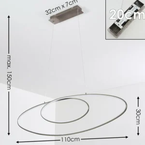 hofstein Suspension Harpeth LED Nickel mat, 1 lumière* Lampes Modernes