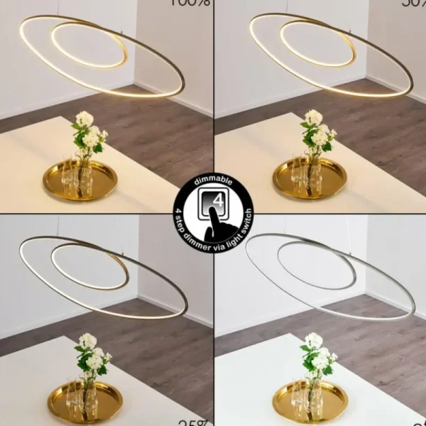 hofstein Suspension Harpeth LED Nickel mat, 1 lumière* Lampes Modernes