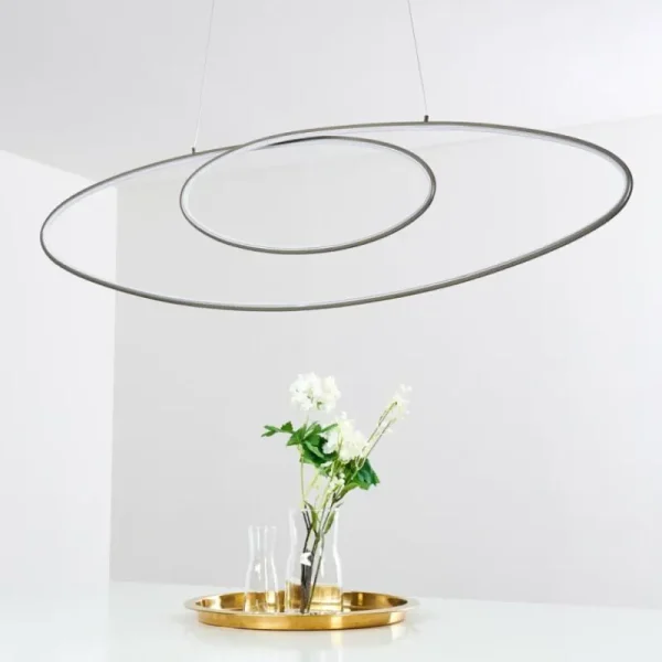 hofstein Suspension Harpeth LED Nickel mat, 1 lumière* Lampes Modernes
