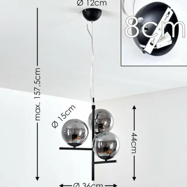 hofstein Suspension Hogatza Noir, 3 lumières* Lampes Modernes