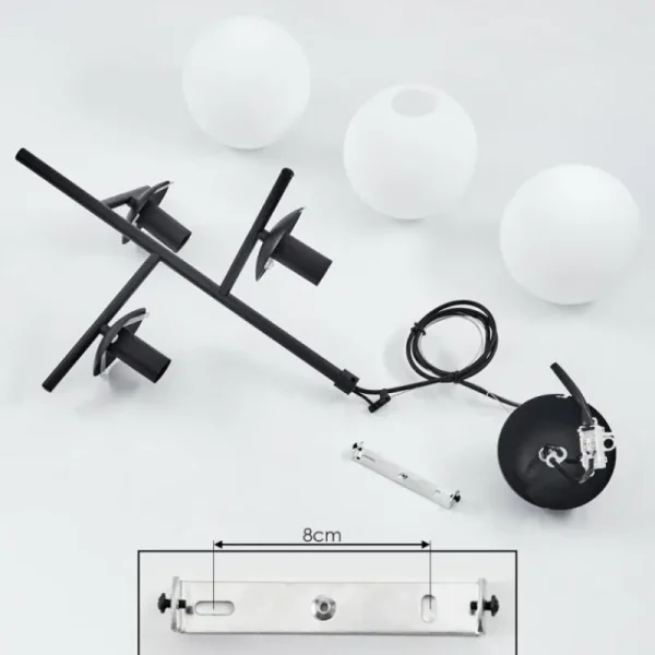 hofstein Suspension Hogatza Noir, 3 lumières* Lampes En Verre