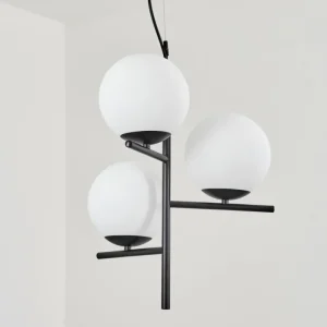 hofstein Suspension Hogatza Noir, 3 lumières* Lampes En Verre
