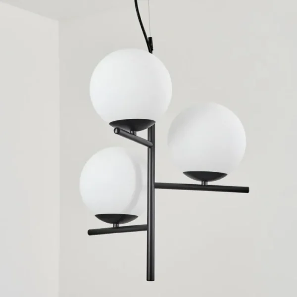 hofstein Suspension Hogatza Noir, 3 lumières* Lampes En Verre